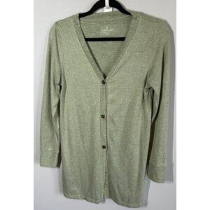 Cuddl Duds Seriously Soft Knit Cardigan Womens PXS Sage Green Cozy Tunic Lounge
